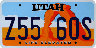 UT license plate Z556OS