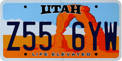 UT license plate Z556YW