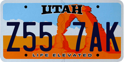 UT license plate Z557AK
