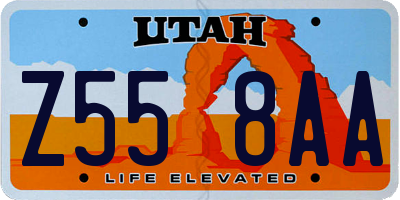 UT license plate Z558AA