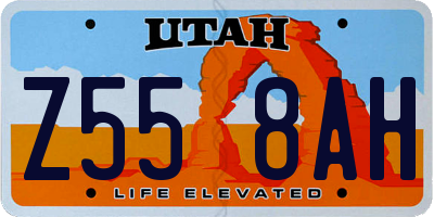 UT license plate Z558AH