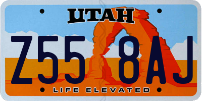 UT license plate Z558AJ