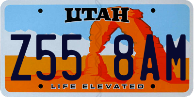 UT license plate Z558AM
