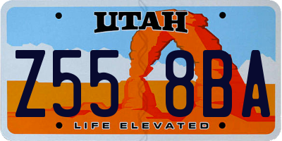 UT license plate Z558BA