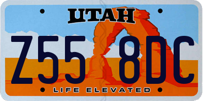 UT license plate Z558DC