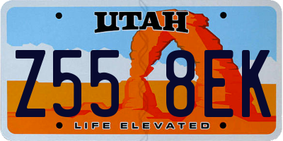UT license plate Z558EK