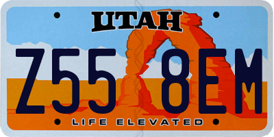 UT license plate Z558EM