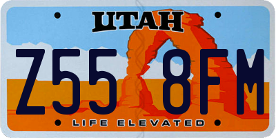 UT license plate Z558FM