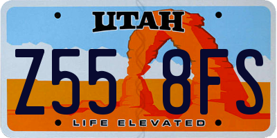 UT license plate Z558FS