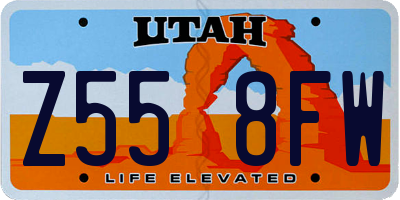 UT license plate Z558FW