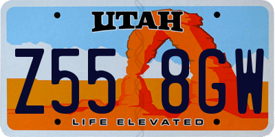 UT license plate Z558GW