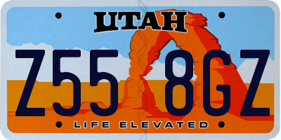 UT license plate Z558GZ