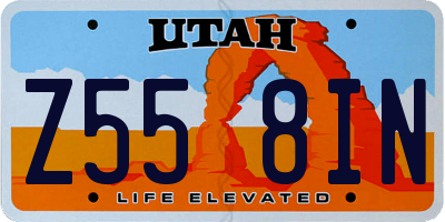 UT license plate Z558IN