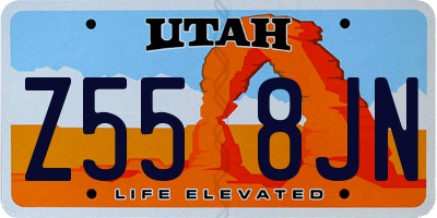 UT license plate Z558JN