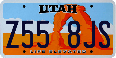 UT license plate Z558JS
