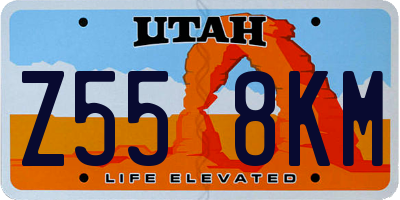 UT license plate Z558KM