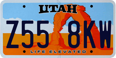 UT license plate Z558KW