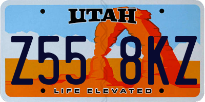 UT license plate Z558KZ
