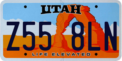 UT license plate Z558LN