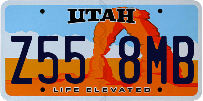 UT license plate Z558MB