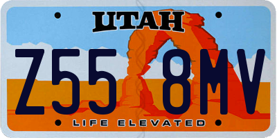 UT license plate Z558MV