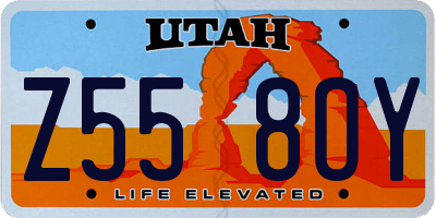 UT license plate Z558OY