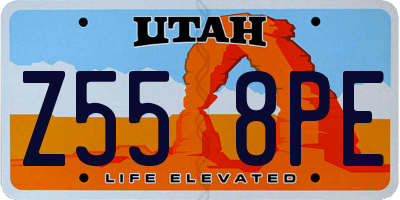 UT license plate Z558PE