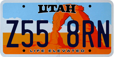 UT license plate Z558RN