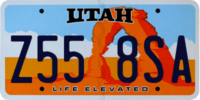 UT license plate Z558SA