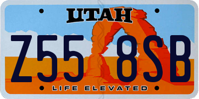UT license plate Z558SB