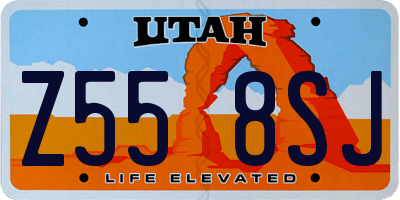 UT license plate Z558SJ