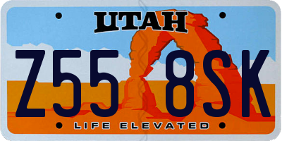 UT license plate Z558SK