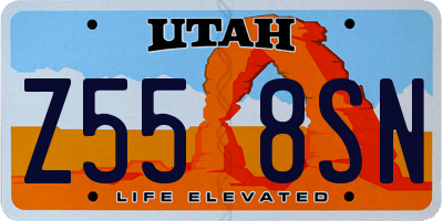 UT license plate Z558SN