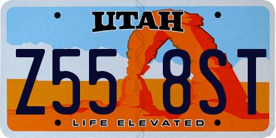 UT license plate Z558ST