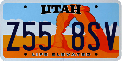 UT license plate Z558SV