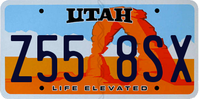 UT license plate Z558SX