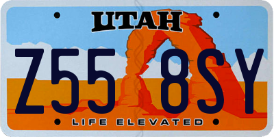 UT license plate Z558SY