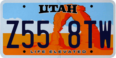 UT license plate Z558TW