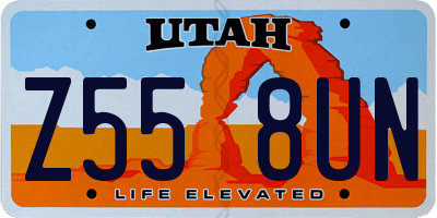 UT license plate Z558UN
