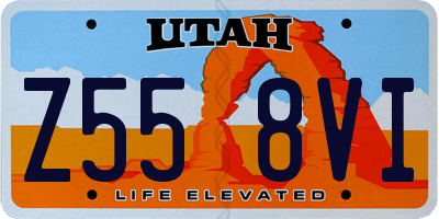 UT license plate Z558VI