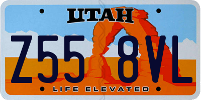 UT license plate Z558VL