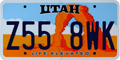 UT license plate Z558WK