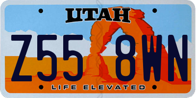 UT license plate Z558WN