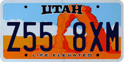 UT license plate Z558XM