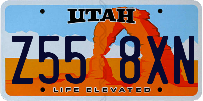 UT license plate Z558XN