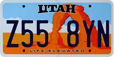 UT license plate Z558YN