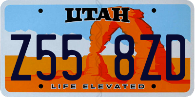 UT license plate Z558ZD