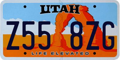 UT license plate Z558ZG