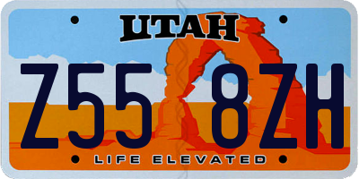 UT license plate Z558ZH