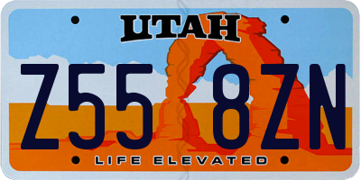 UT license plate Z558ZN